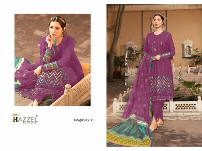 M Print 068 By Hazzel Ab Cotton Dupatta Pakistani Suits Wholesale Market In Surat
